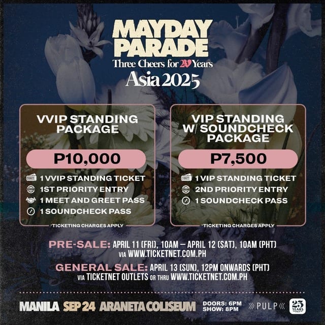 Mayday Parade VIP Packages